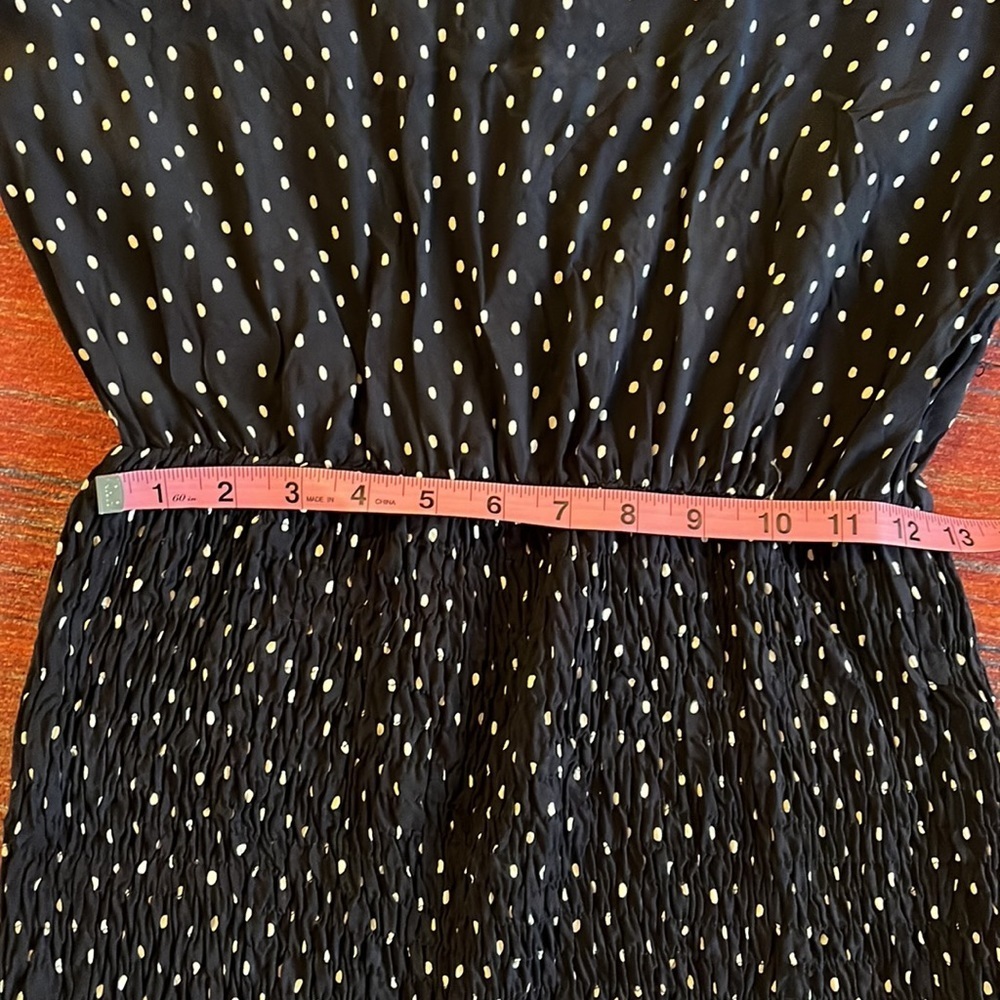 Topshop Smocked Polka Dot Mini Dress Size 6 - Picture 13 of 14